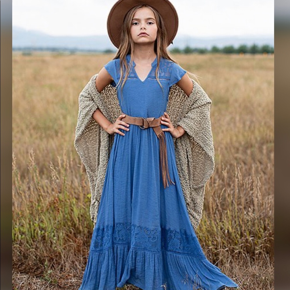 Joyfolie NWT Teagan dress in cornflower blue Girls size 7